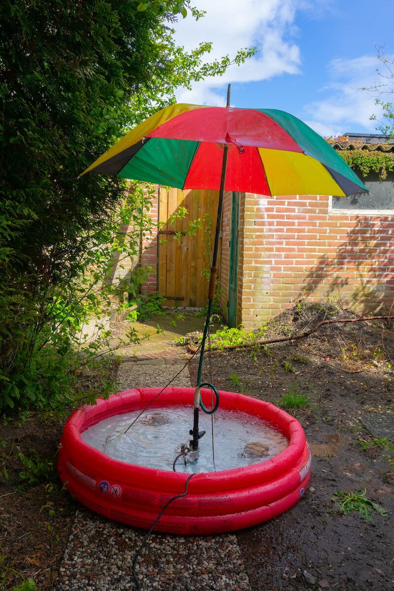 The raining umbrella